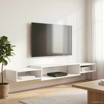 Nástěnná Tv Skříň Nástěnná Montáž Bílá 180 X 28 X 21 Cm
