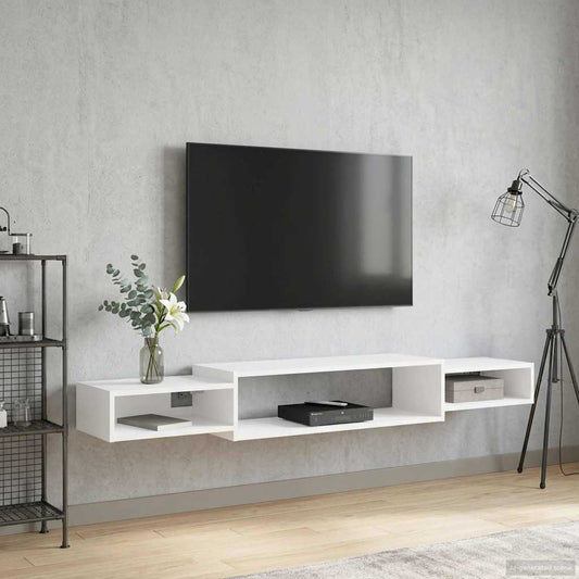 Nástěnná Tv Skříň Nástěnná Montáž Bílá 180 X 28 X 21 Cm