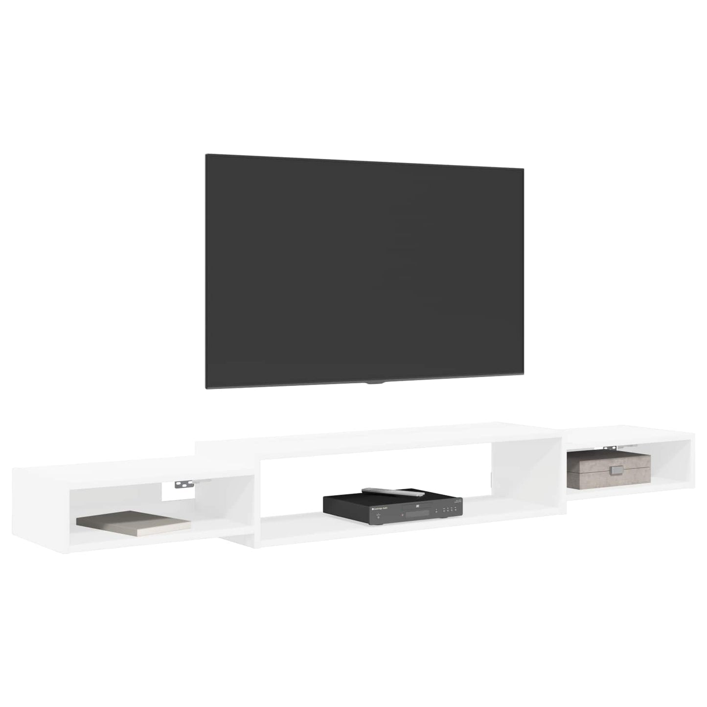 Nástěnná Tv Skříň Nástěnná Montáž Bílá 180 X 28 X 21 Cm