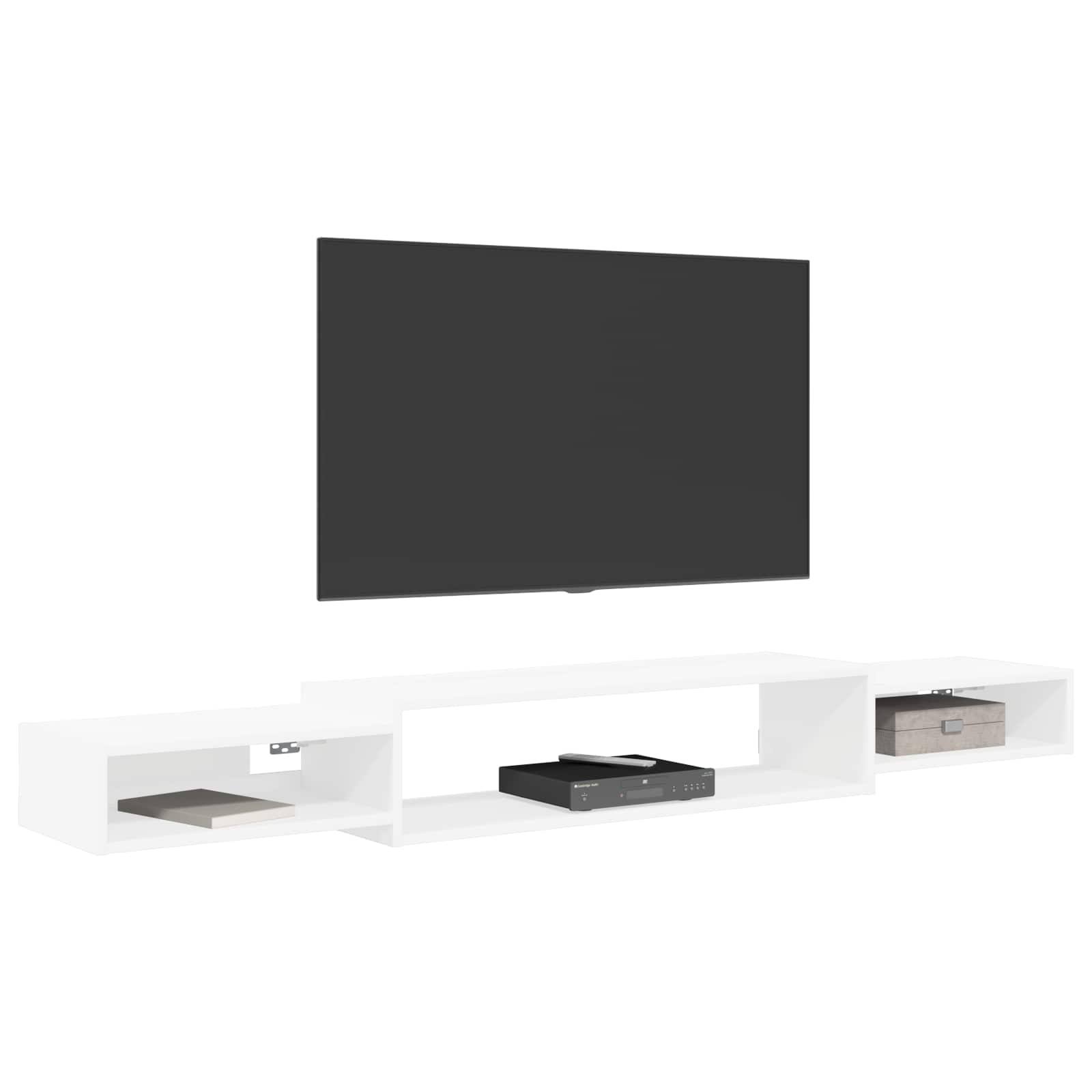 Nástěnná Tv Skříň Nástěnná Montáž Bílá 180 X 28 X 21 Cm