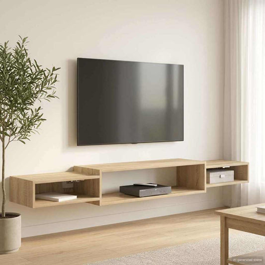 Nástěnná Tv Skříň Nástěnná Montáž Dub Sonoma 180 X 28 X 21 Cm