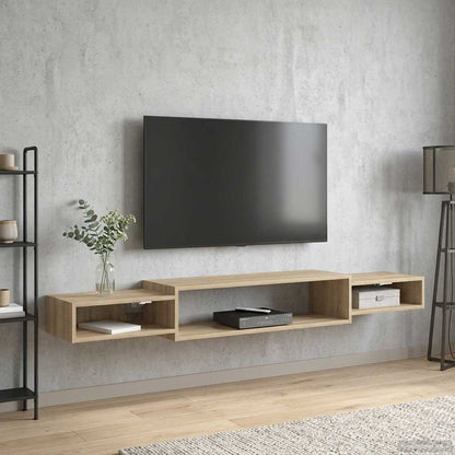 Nástěnná Tv Skříň Nástěnná Montáž Dub Sonoma 180 X 28 X 21 Cm