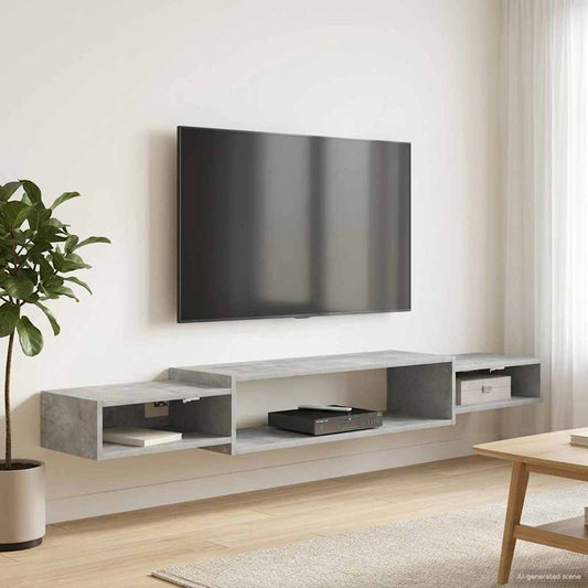 Nástěnná Tv Skříň Nástěnná Montáž Betonově Šedá