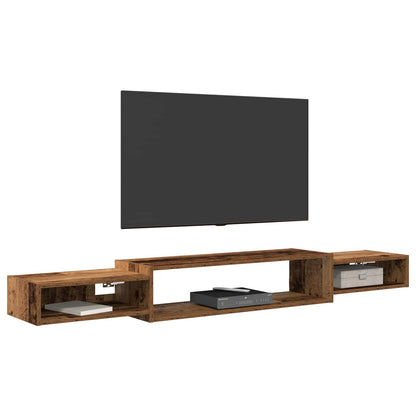 Nástěnná Tv Skříň Nástěnná Montáž Staré Dřevo 180 X 28 X 21 Cm