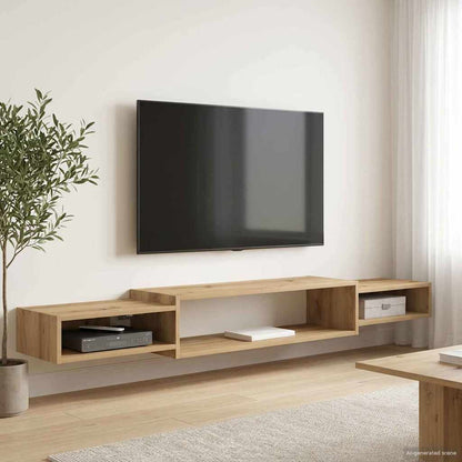 Nástěnná Tv Skříň Nástěnná Montáž Dub Artisan 180 X 28 X 21 Cm