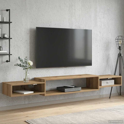 Nástěnná Tv Skříň Nástěnná Montáž Dub Artisan 180 X 28 X 21 Cm