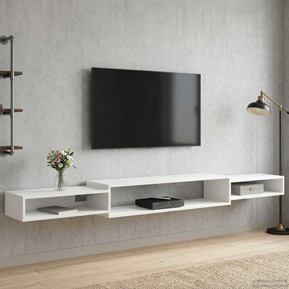 Nástěnná Tv Skříň Nástěnná Montáž Bílá 220 X 28 X 21 Cm