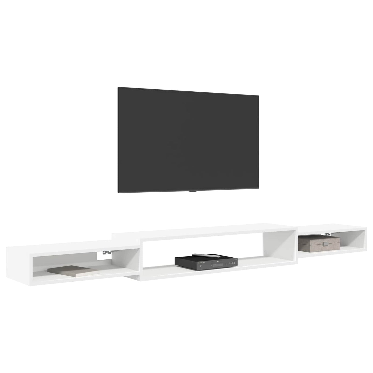Nástěnná Tv Skříň Nástěnná Montáž Bílá 220 X 28 X 21 Cm
