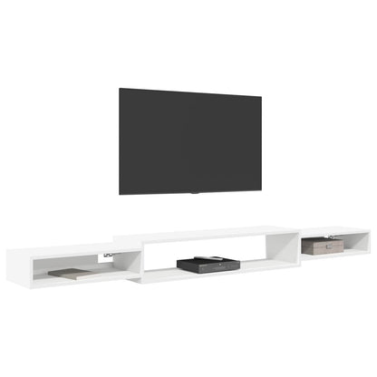 Nástěnná Tv Skříň Nástěnná Montáž Bílá 220 X 28 X 21 Cm