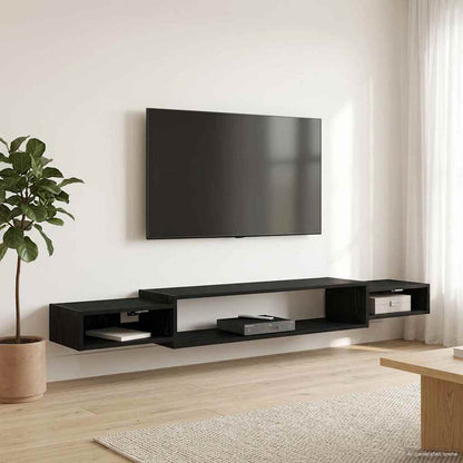 Nástěnná Tv Skříň Nástěnná Montáž Černý Dub 220 X 28 X 21 Cm