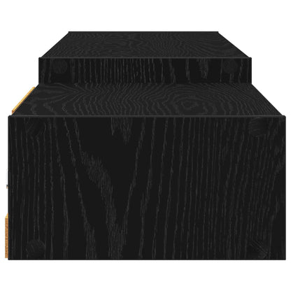 Nástěnná Tv Skříň Nástěnná Montáž Černý Dub 220 X 28 X 21 Cm