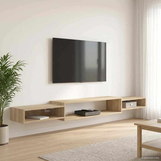 Nástěnná Tv Skříň Nástěnná Montáž Dub Sonoma 220 X 28 X 21 Cm