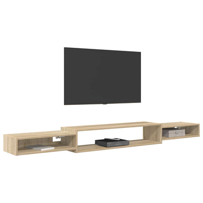 Nástěnná Tv Skříň Nástěnná Montáž Dub Sonoma 220 X 28 X 21 Cm