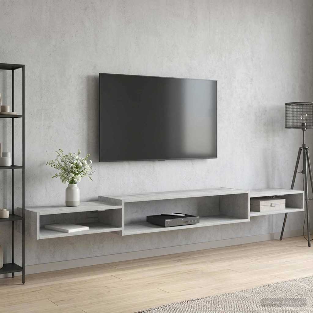 Nástěnná Tv Skříň Nástěnná Montáž Betonově Šedá