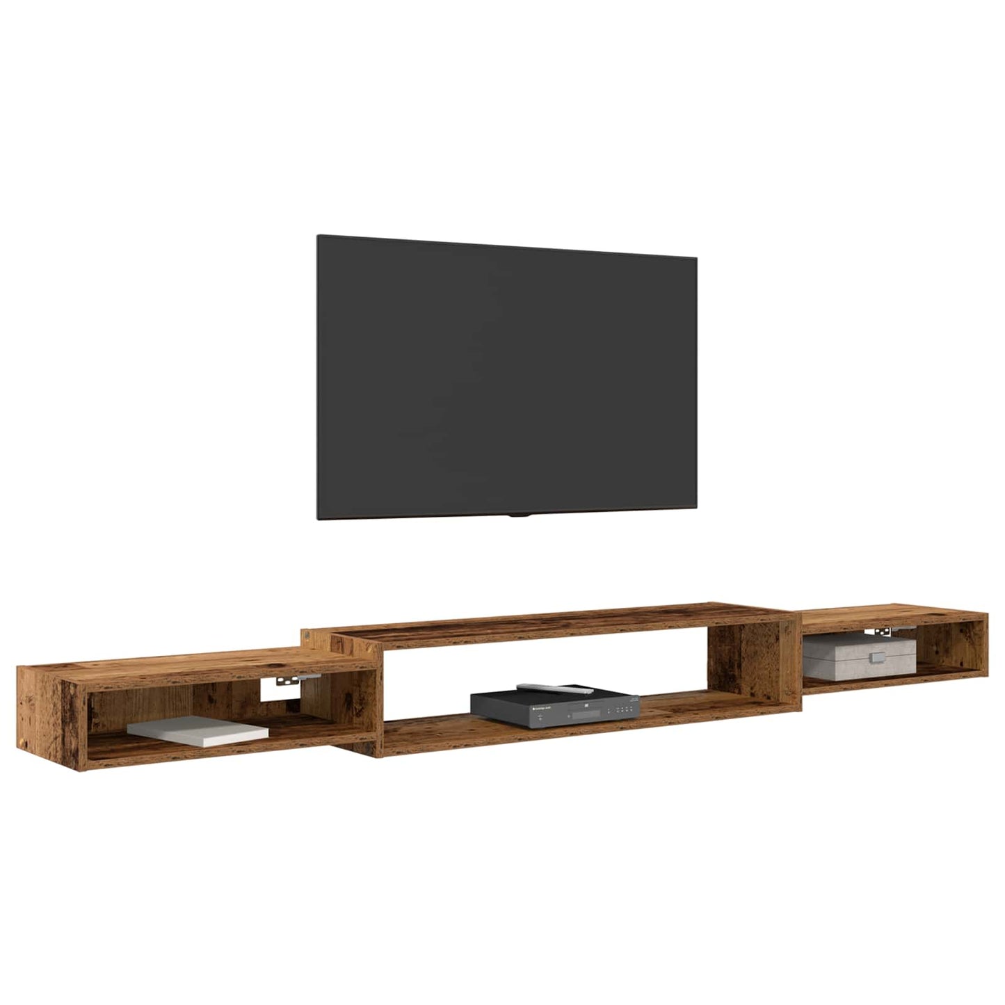 Nástěnná Tv Skříň Nástěnná Montáž Staré Dřevo 220 X 28 X 21 Cm