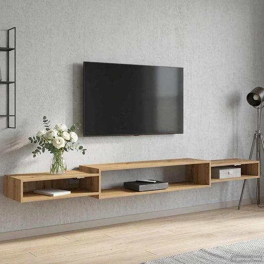 Nástěnná Tv Skříň Nástěnná Montáž Dub Artisan 220 X 28 X 21 Cm