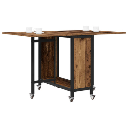 Skládací Jídelní Stůl S Kolečky 130 X 80 X 76,5 Cm Ocel Pb
