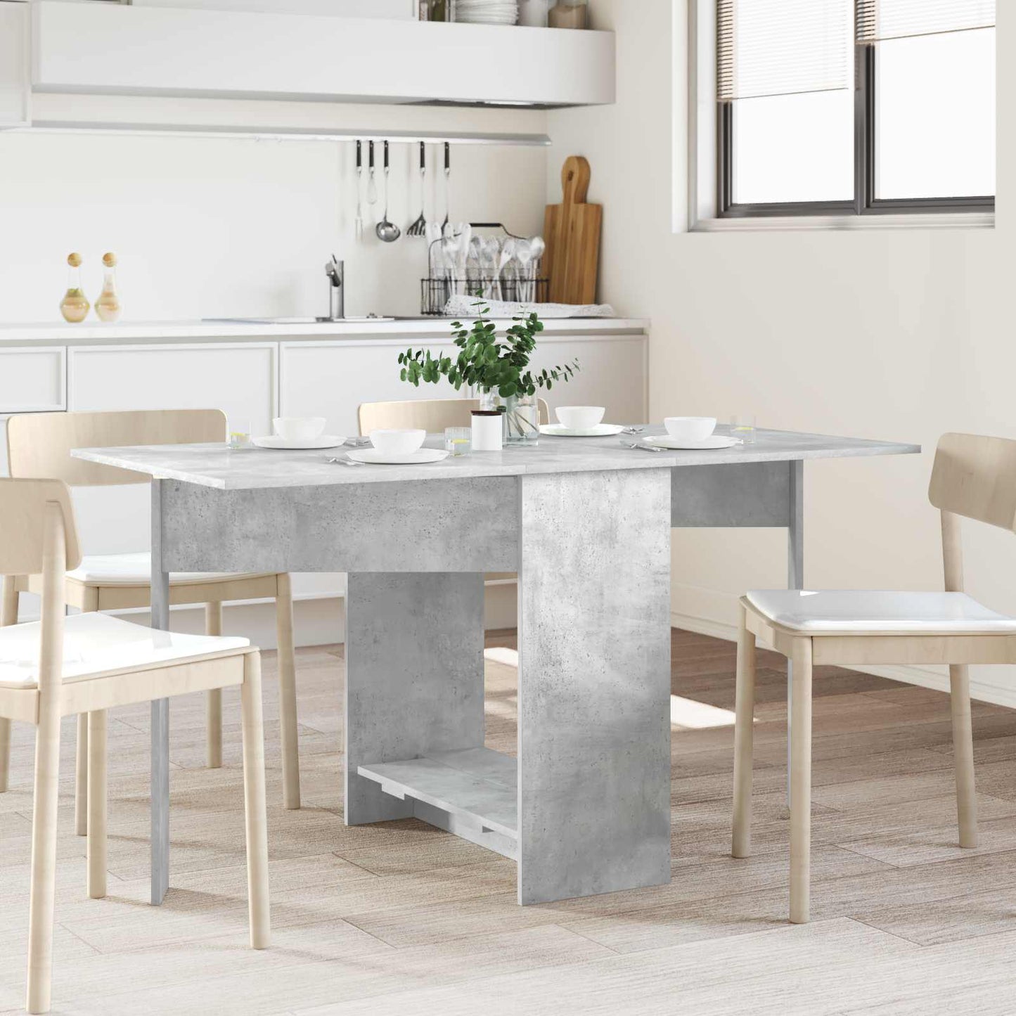 Jídelní Stůl 138 X 70 X 73,5 Cm Kompozitní Dřevo Betonově Šedá