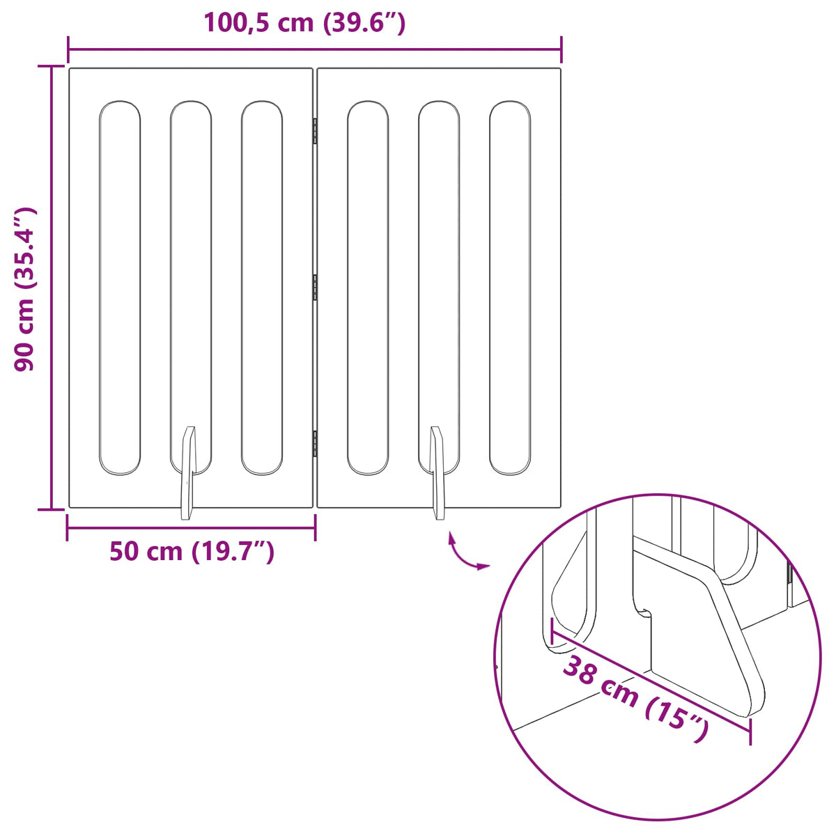 Skládací Plot Pro Domácí Mazlíčky 2 Ks 100,5 X 38 X