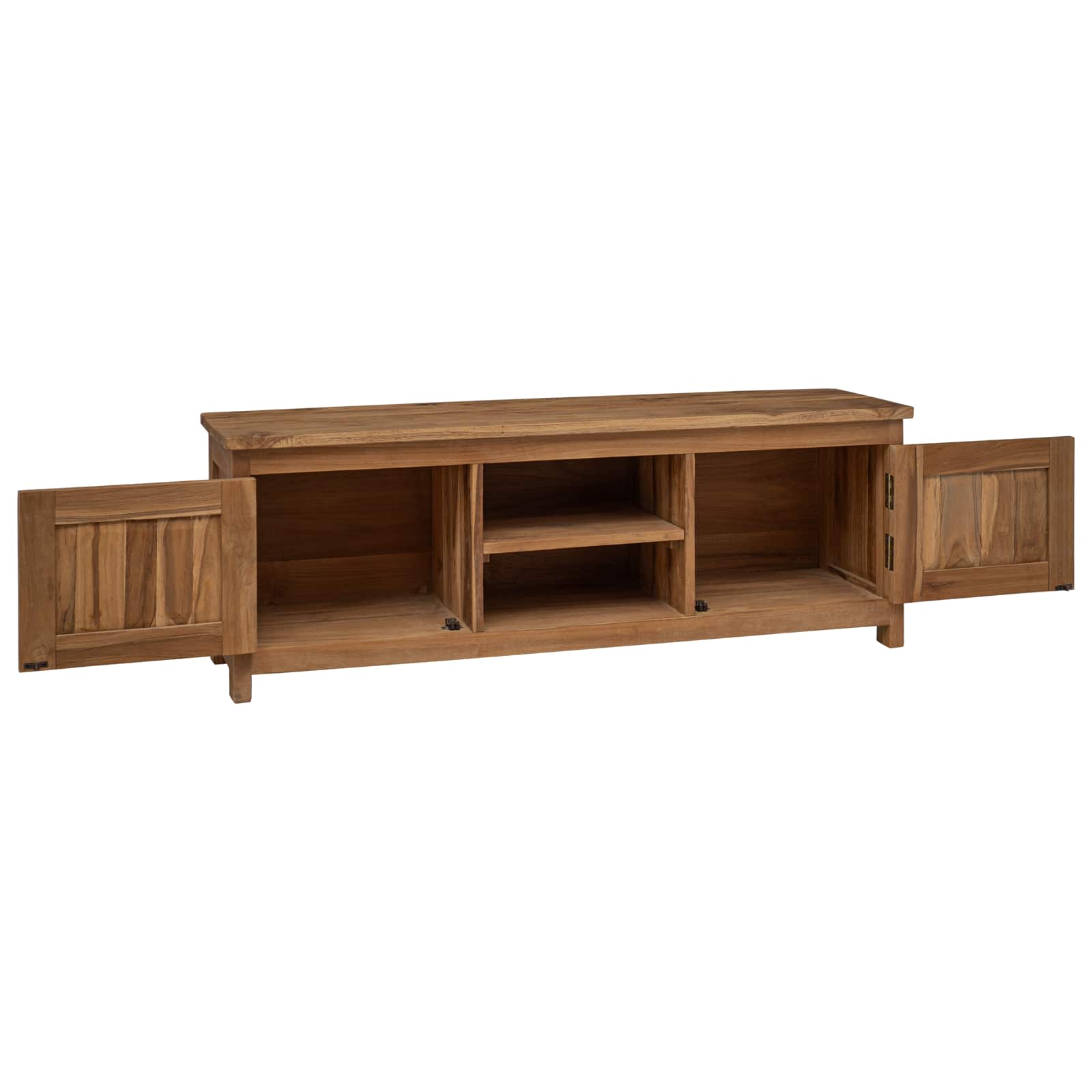 Tv Stolek 110 X 30 X 40 Cm Přírodní Pevné Teakové Dřevo