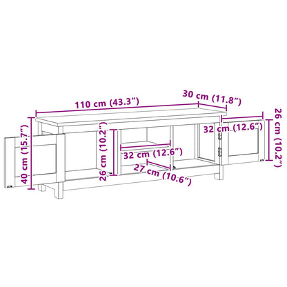 Tv Stolek 110 X 30 X 40 Cm Přírodní Pevné Teakové Dřevo