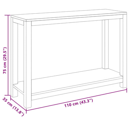 Konzolový Stolek Přírodní 110 X 35 X 75 Cm Pevné Teakové Dřevo