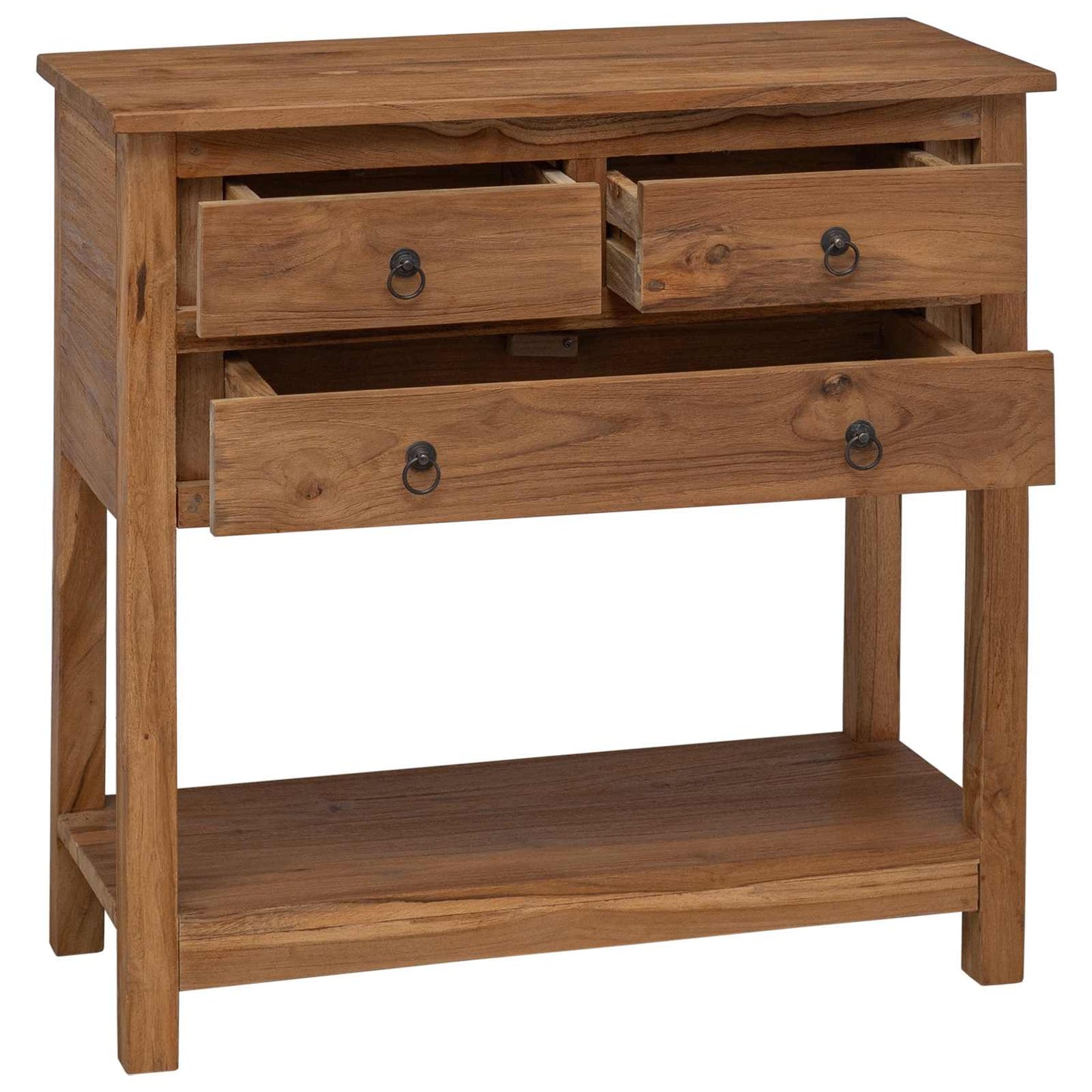 Servírovací Skříň Přírodní 79 X 35 X 80 Cm Pevné Teakové Dřevo