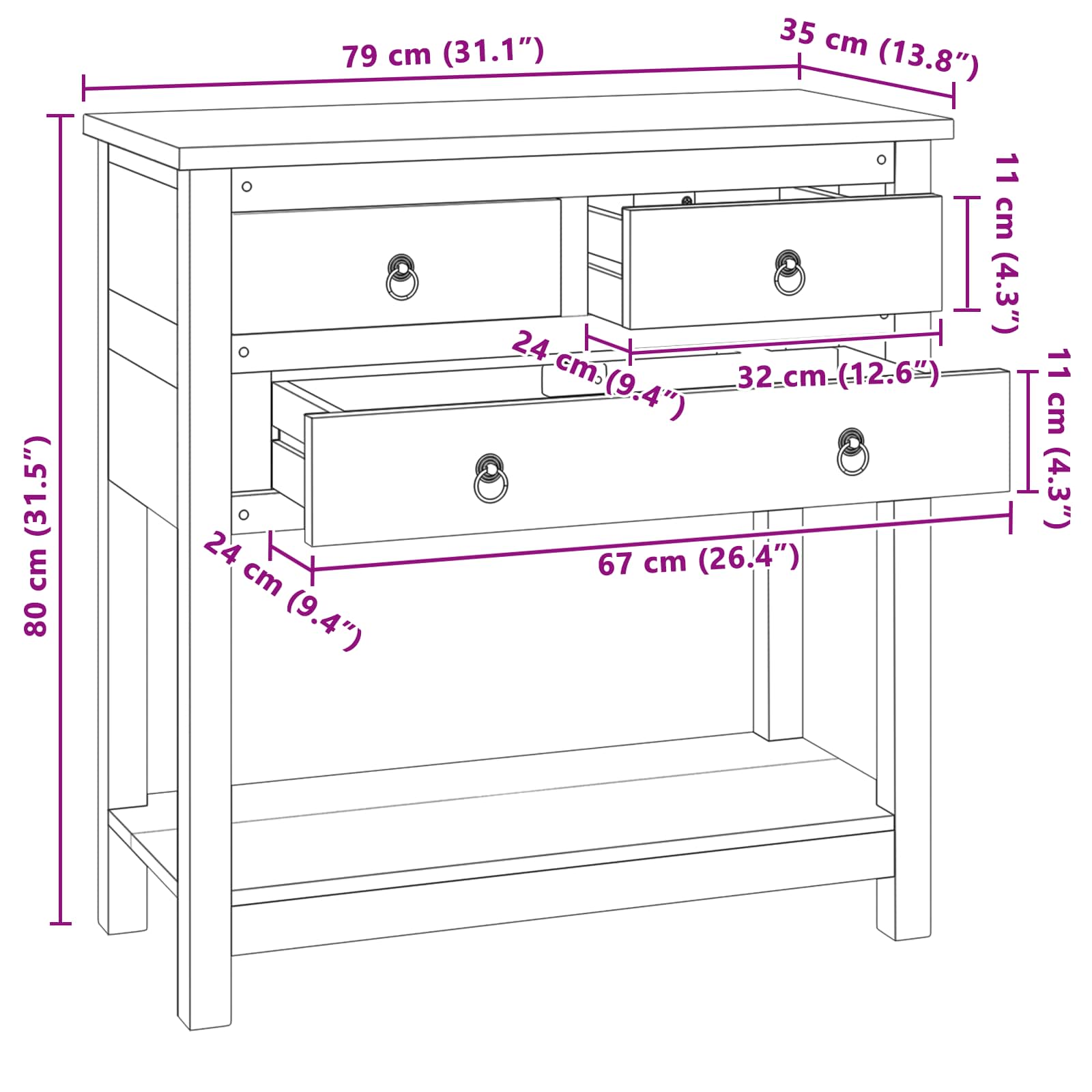 Servírovací Skříň Přírodní 79 X 35 X 80 Cm Pevné Teakové Dřevo