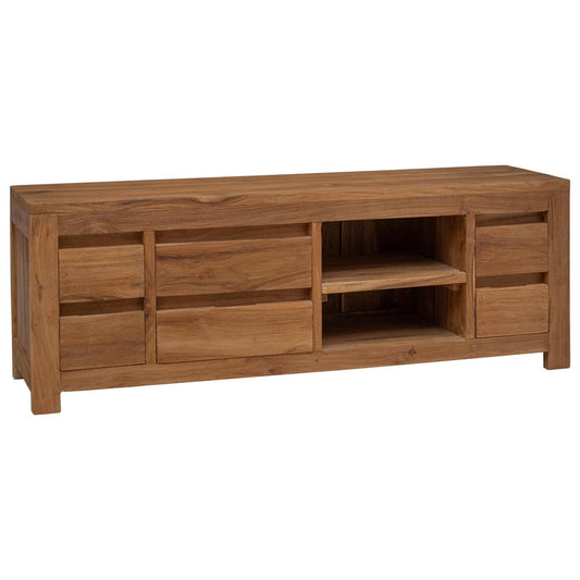 Tv Stolek 110 X 30 X 40 Cm Přírodní Pevné Teakové Dřevo