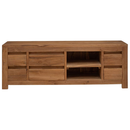 Tv Stolek 110 X 30 X 40 Cm Přírodní Pevné Teakové Dřevo