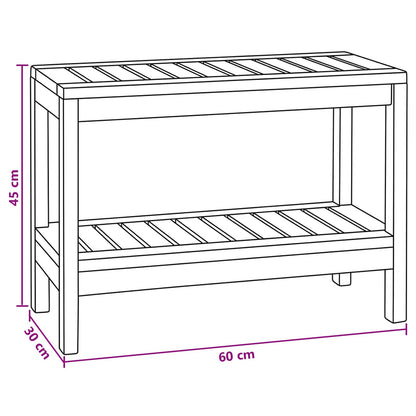 Koupelnová Boční Stolek S Úložištěm Přírodní 60 X 30 X 45 Cm