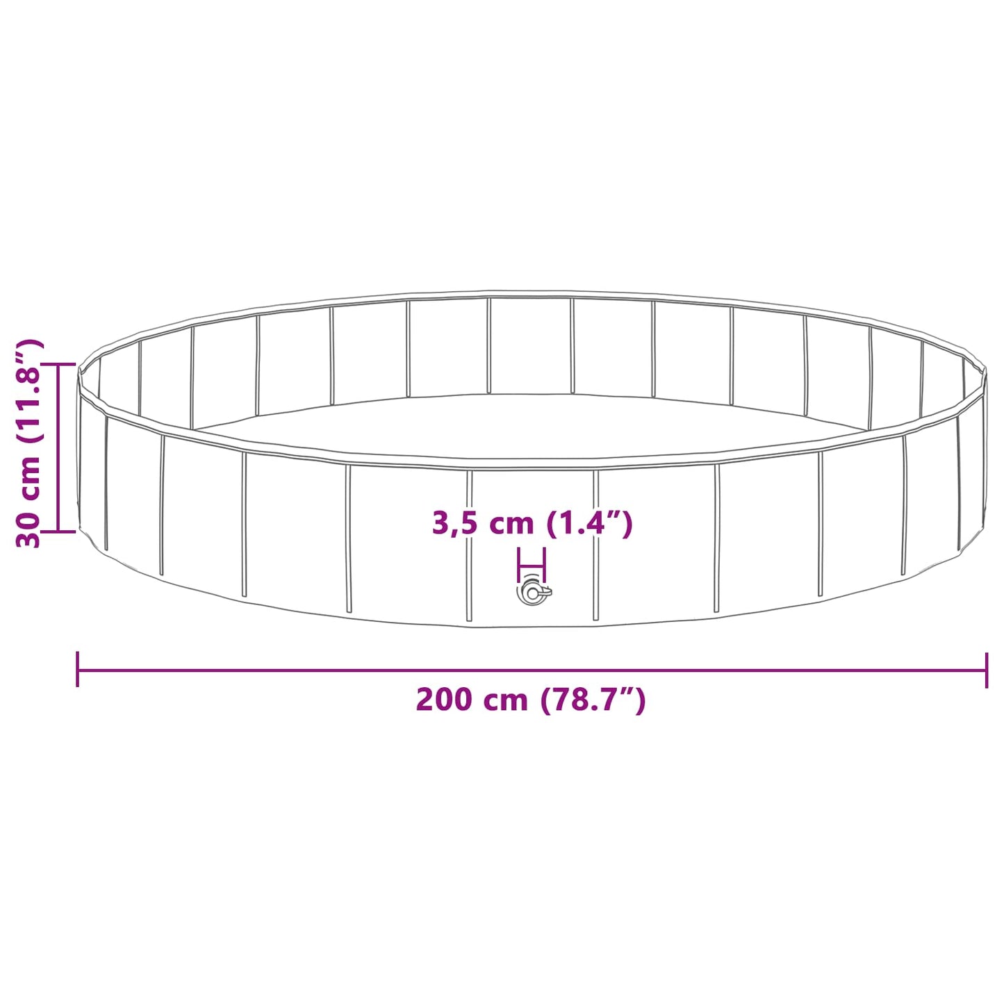 Bazén Pro Psy Červená Ø200 X 30 Cm Silný Pvc