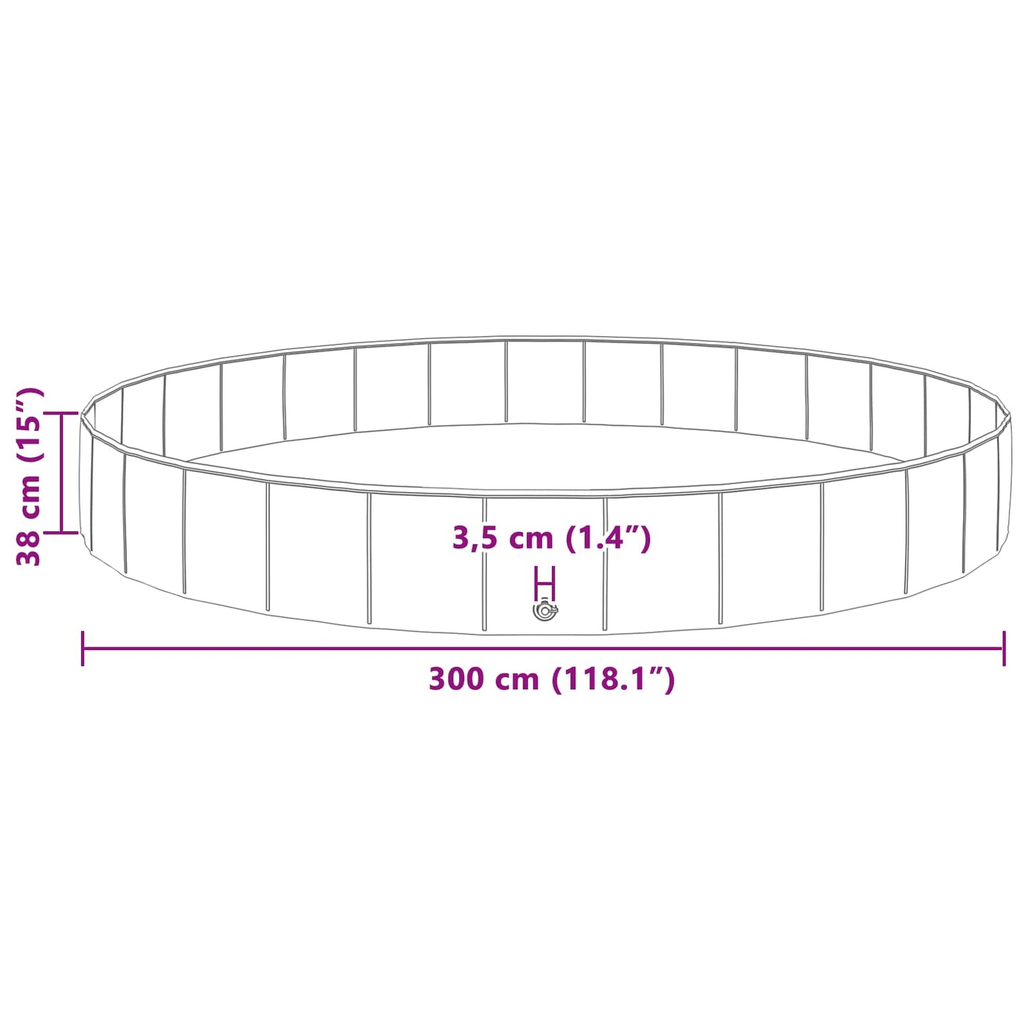 Bazén Pro Psy Modrá Ø300 X 38 Cm Silný Pvc