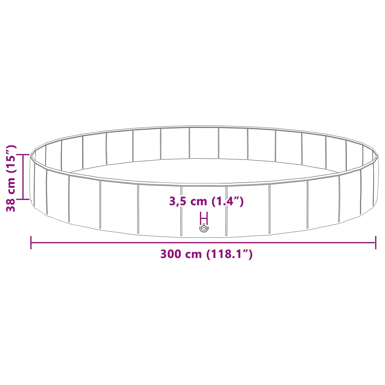 Bazén Pro Psy Modrá Ø300 X 38 Cm Silný Pvc