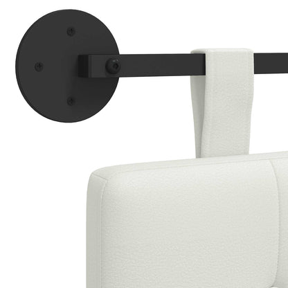 Závěsné Čelo Postele Bílý Umělá Kůže
