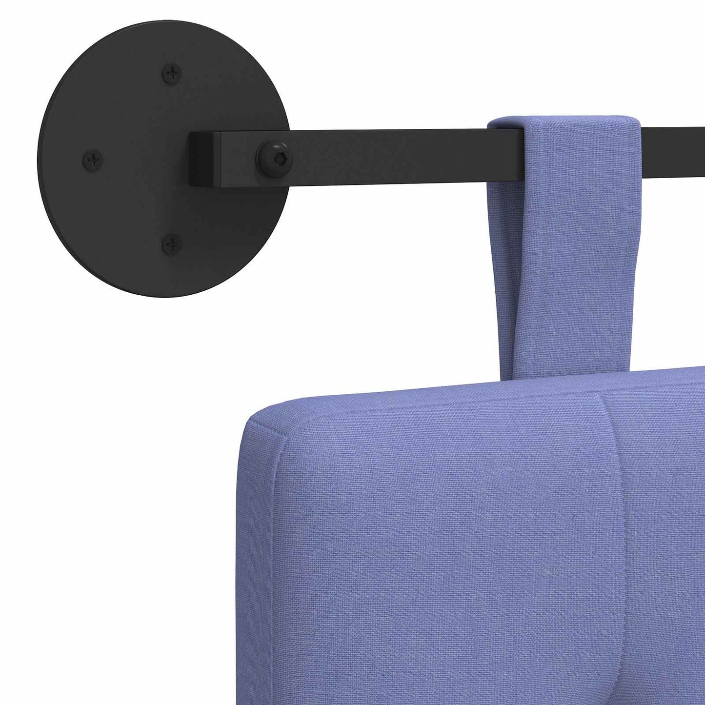 Závěsné Čelo Postele Modrá Džínovina Textil