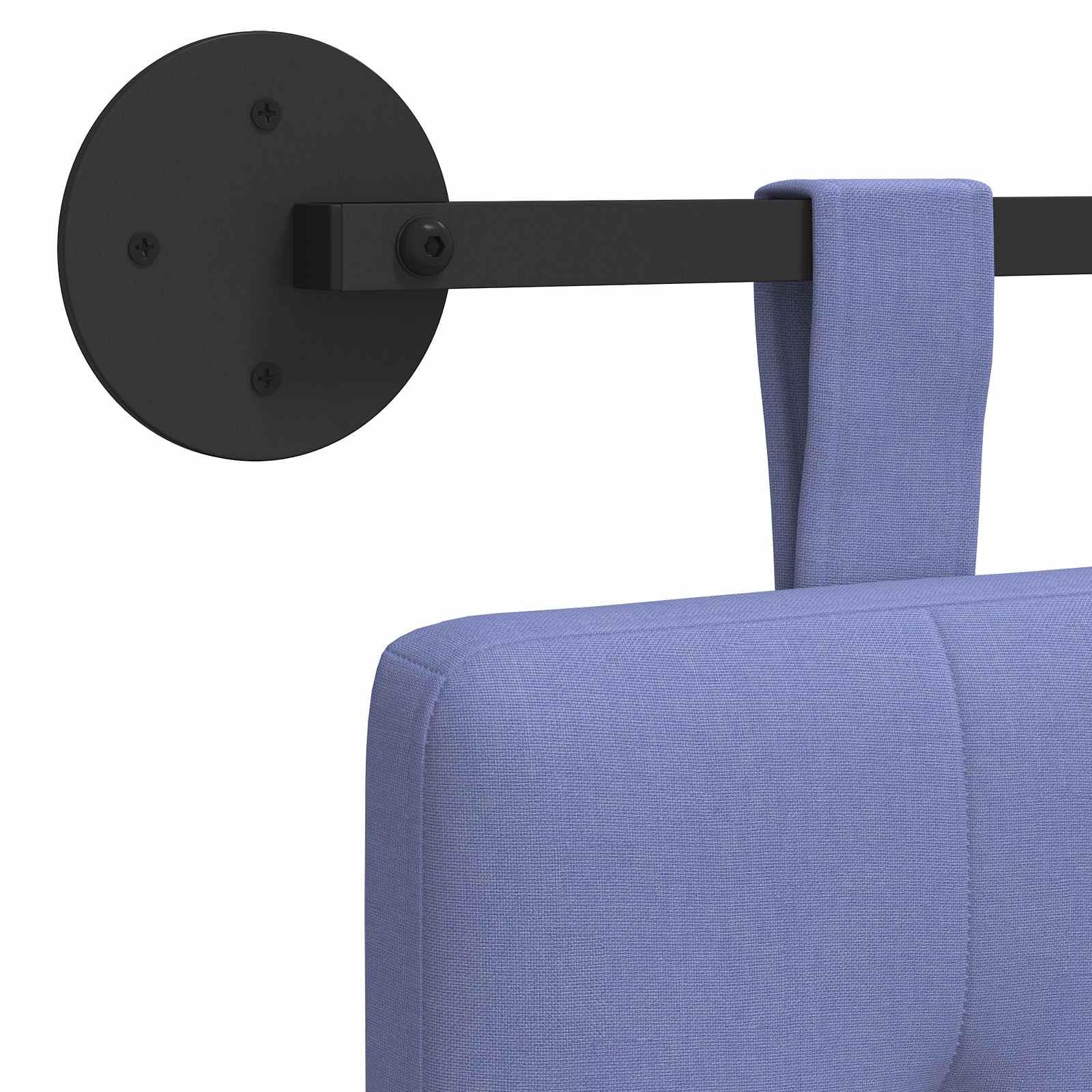 Závěsné Čelo Postele Modrá Džínovina Textil