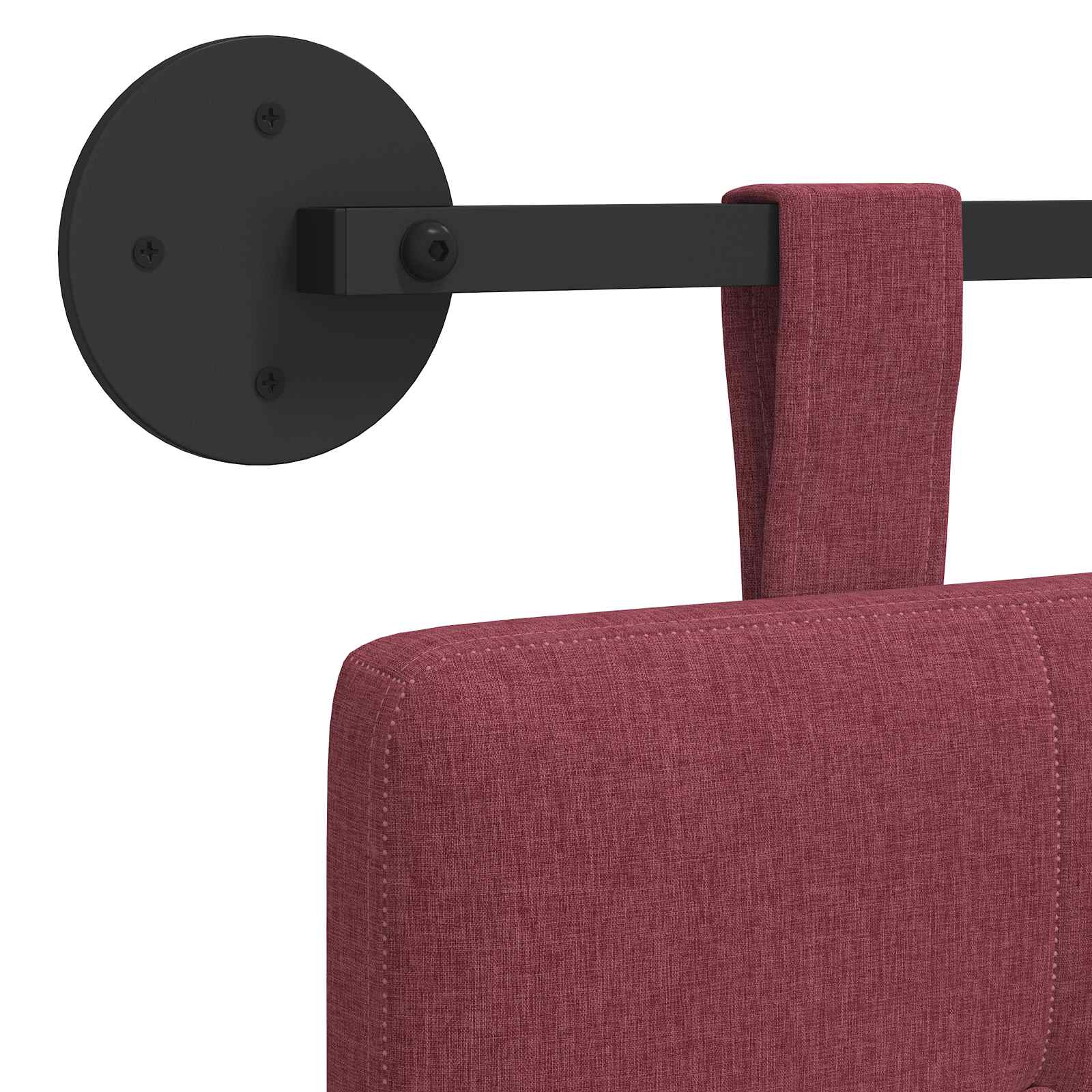 Závěsné Čelo Postele Víno Červené Textil