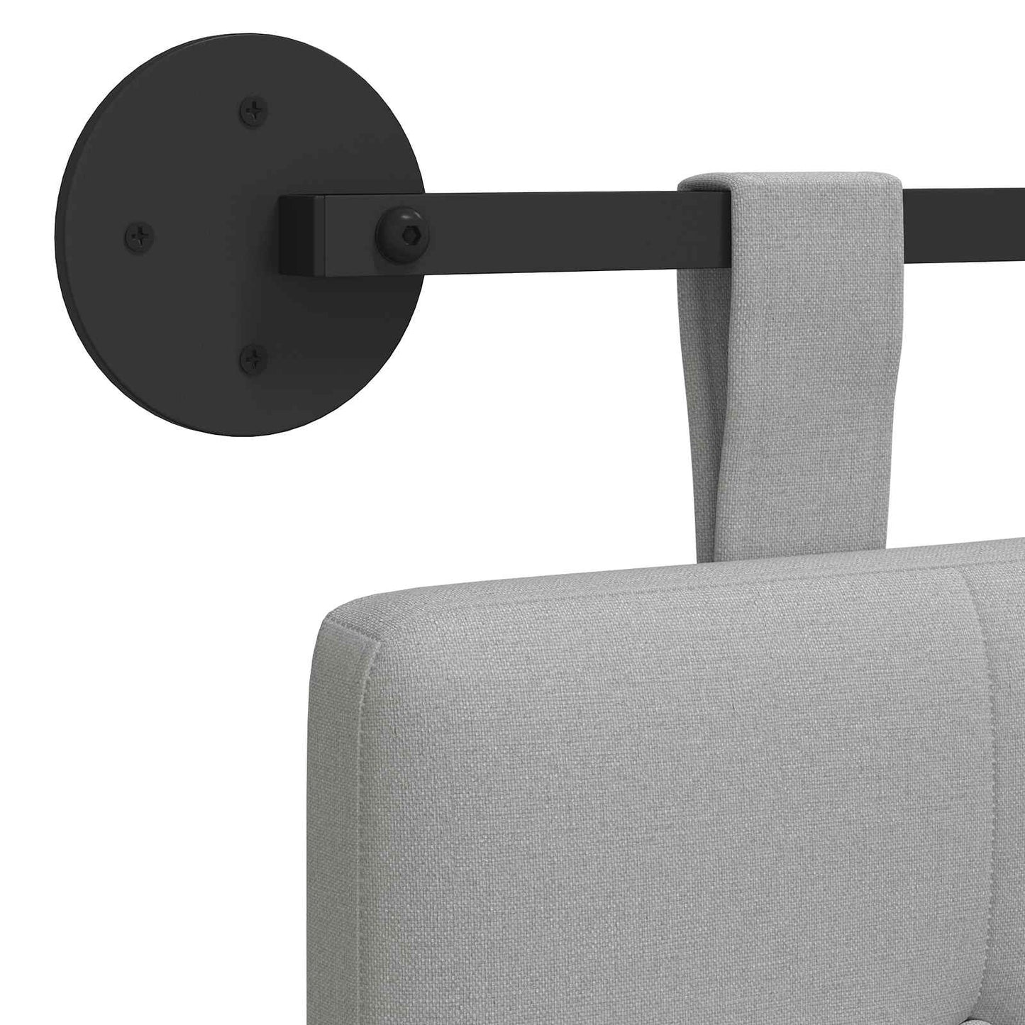 Závěsné Čelo Postele Oblačno Šedá Textil