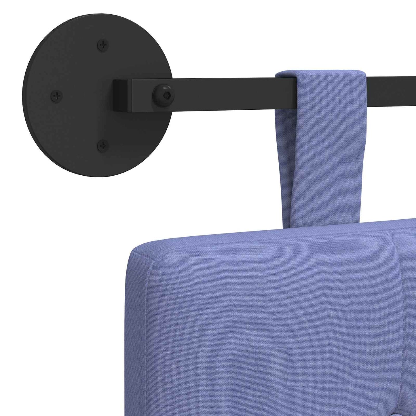Závěsné Čelo Postele Modrá Džínovina Textil