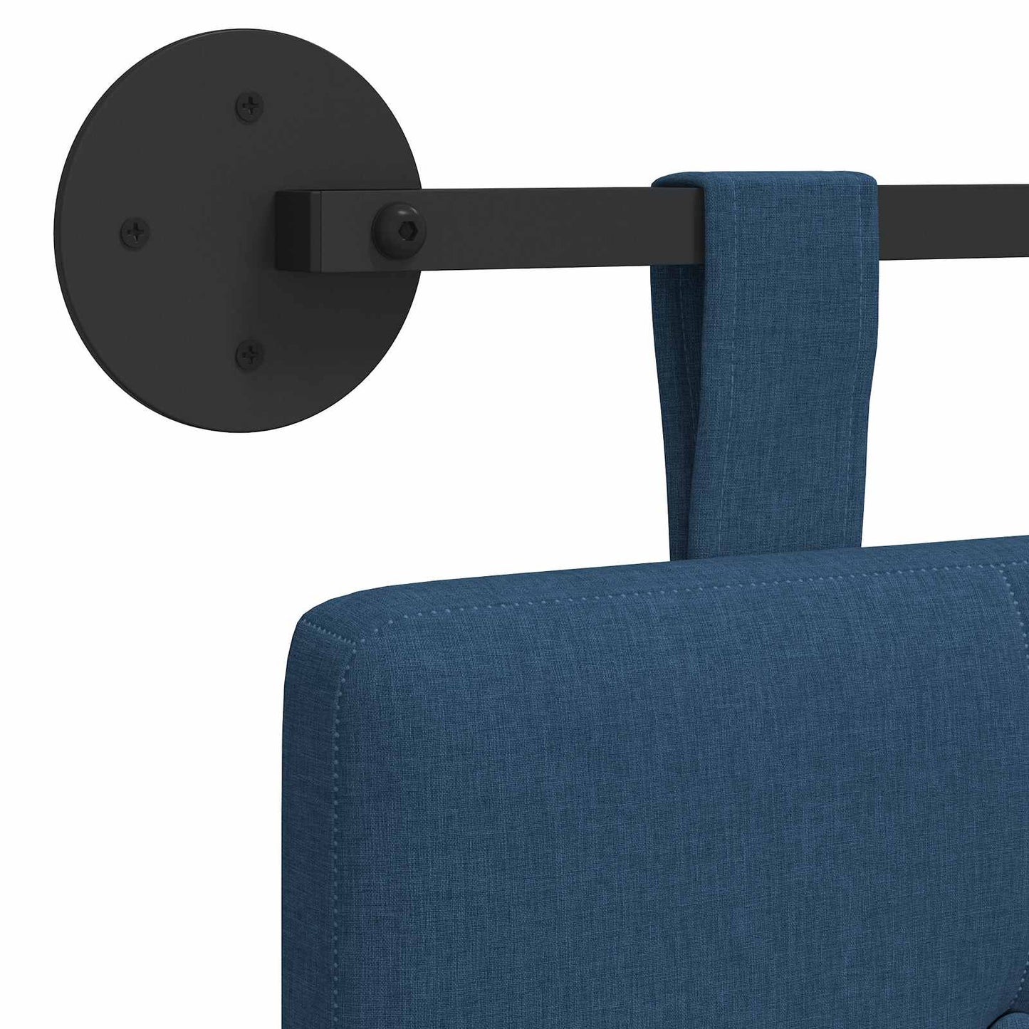 Závěsné Čelo Postele Modrá Textil