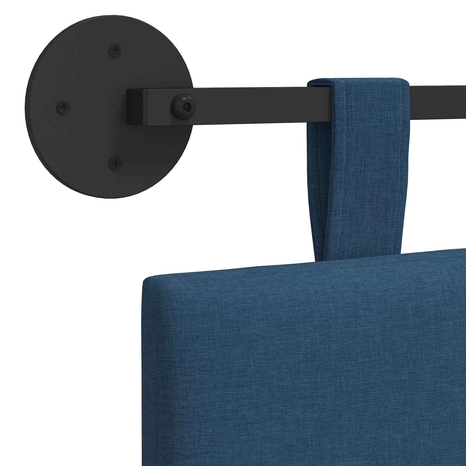 Závěsné Čelo Postele Modrá Textil