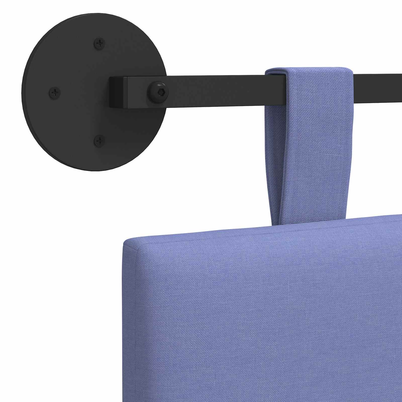 Závěsné Čelo Postele Modrá Džínovina Textil