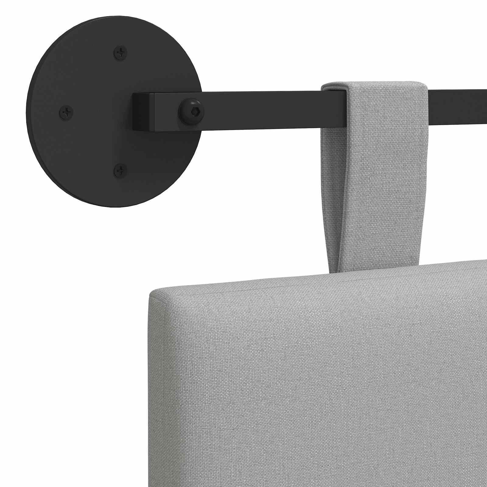 Závěsné Čelo Postele Oblačno Šedá Textil