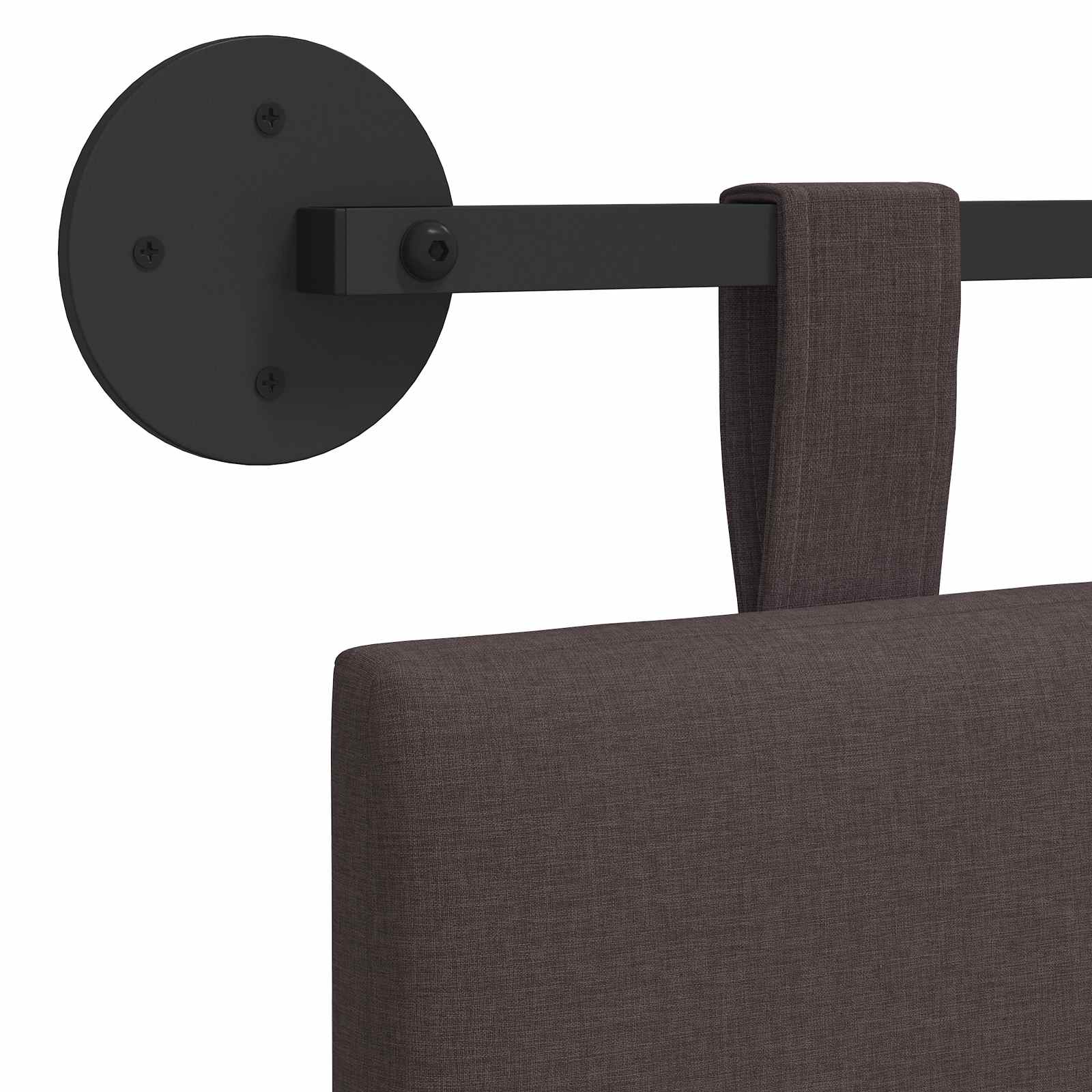 Závěsné Čelo Postele Tmavě Hnědá Textil