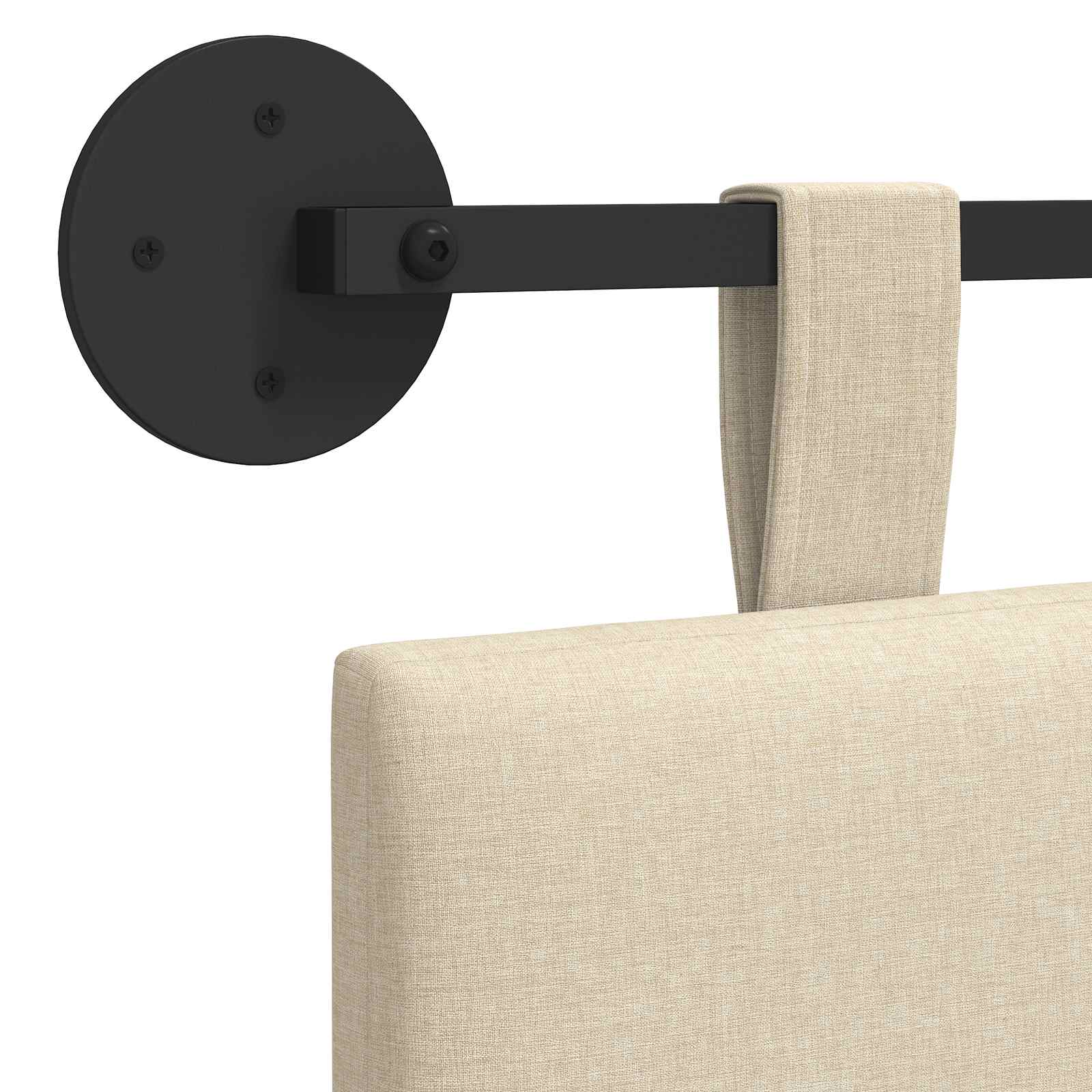 Závěsné Čelo Postele Krémová Textil