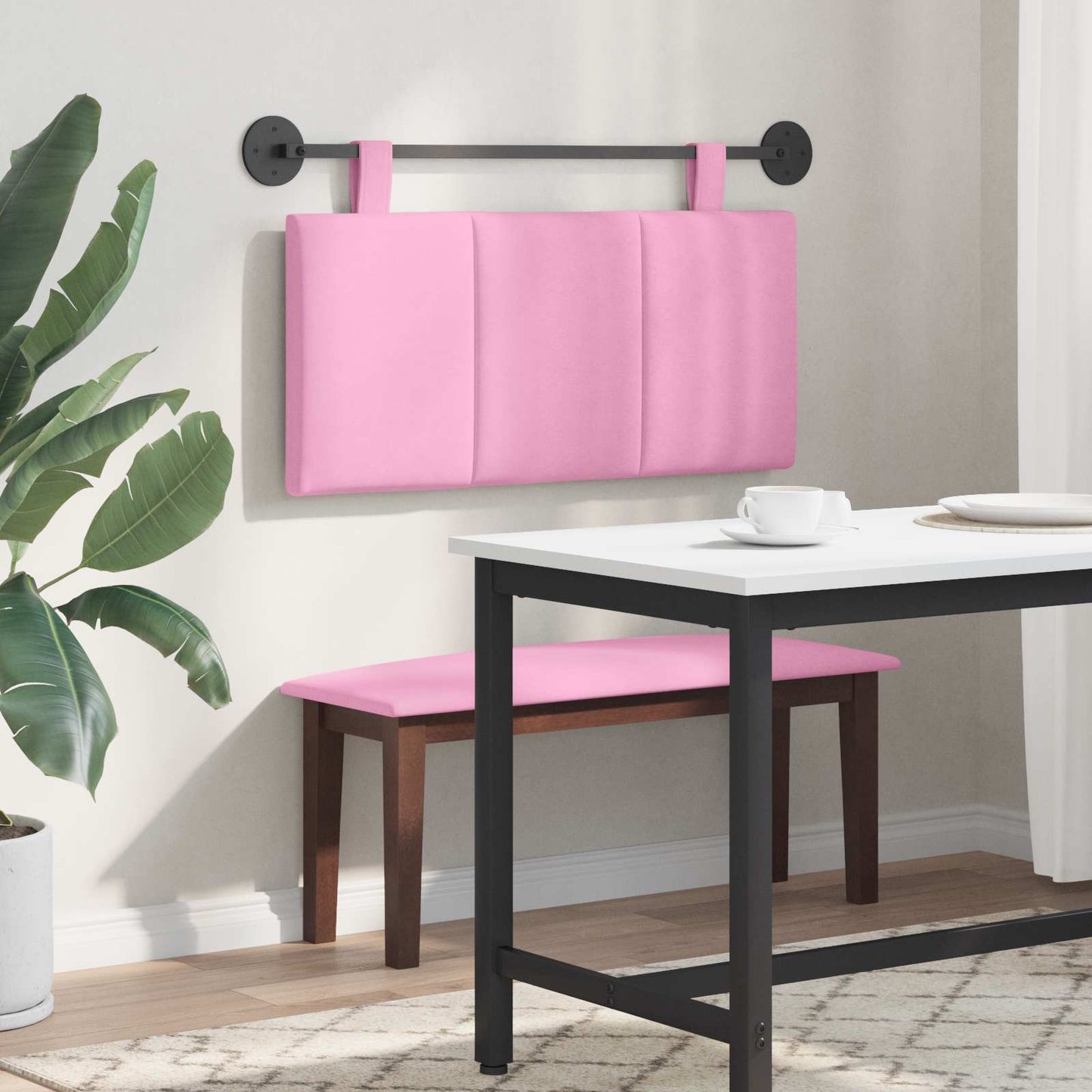 Závěsné Čelo Postele Růžová Textil