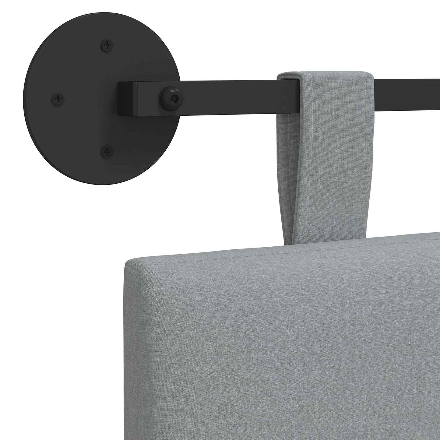 Závěsné Čelo Postele Světle Šedá Textil