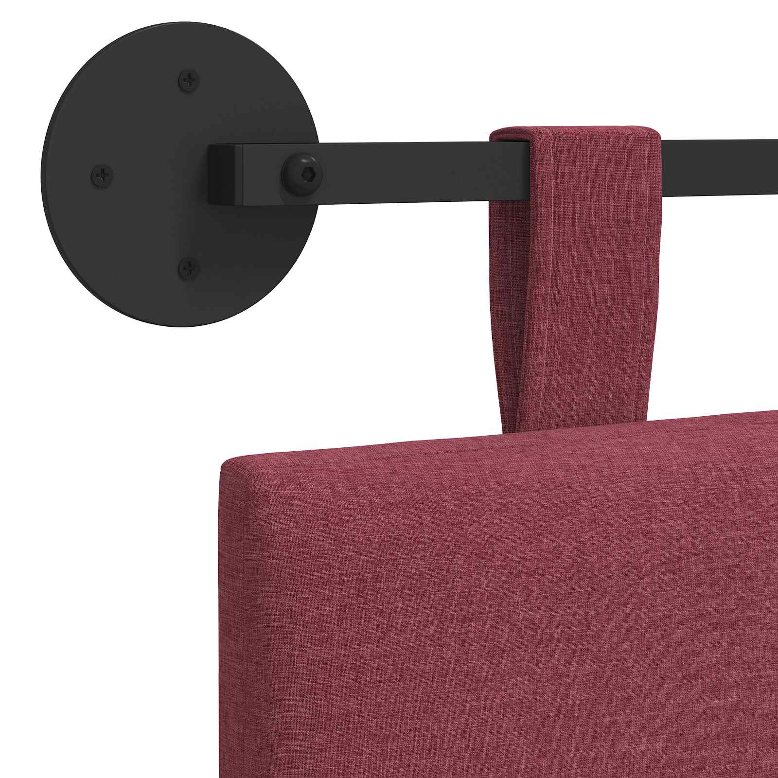 Závěsné Čelo Postele Víno Červené Textil