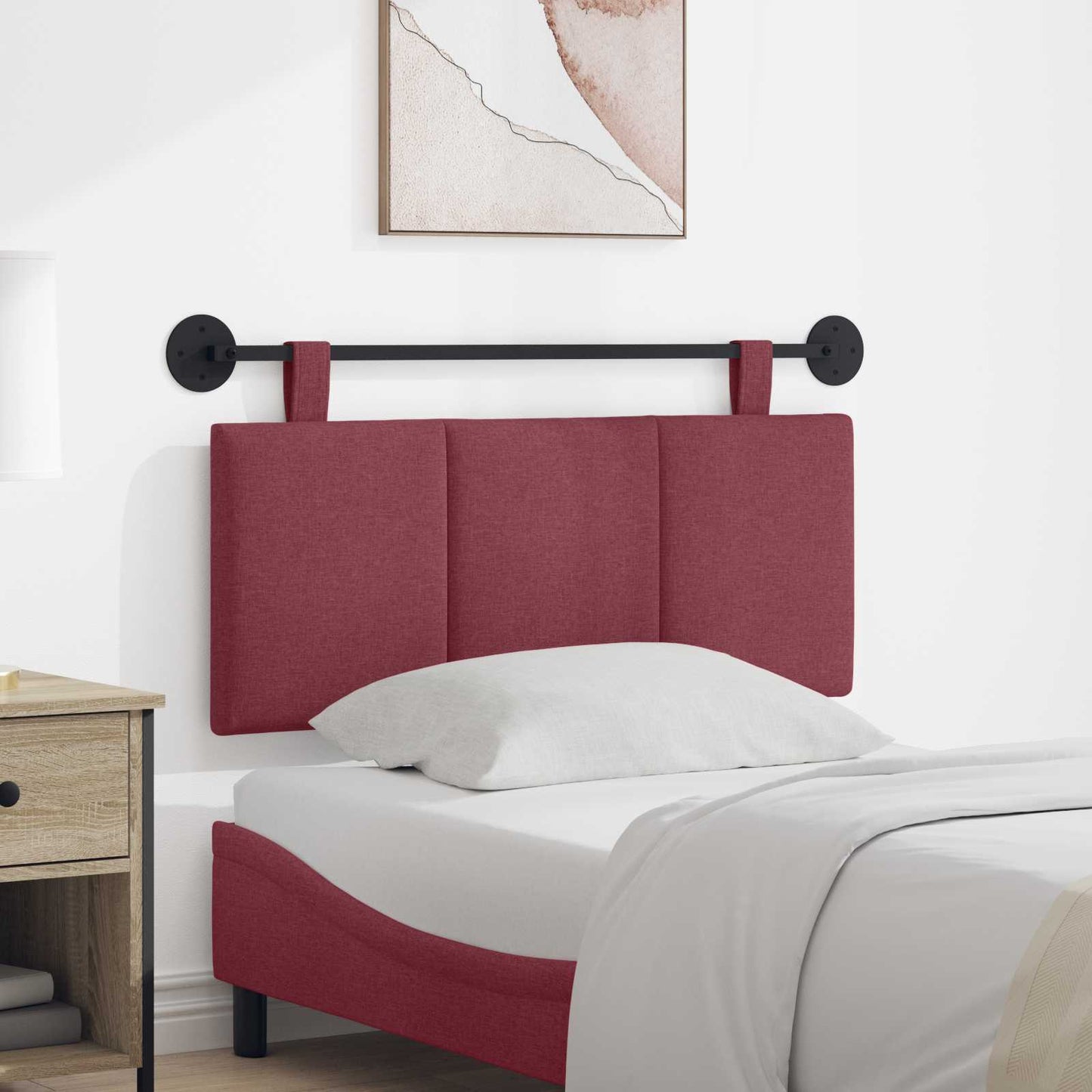 Závěsné Čelo Postele Víno Červené Textil